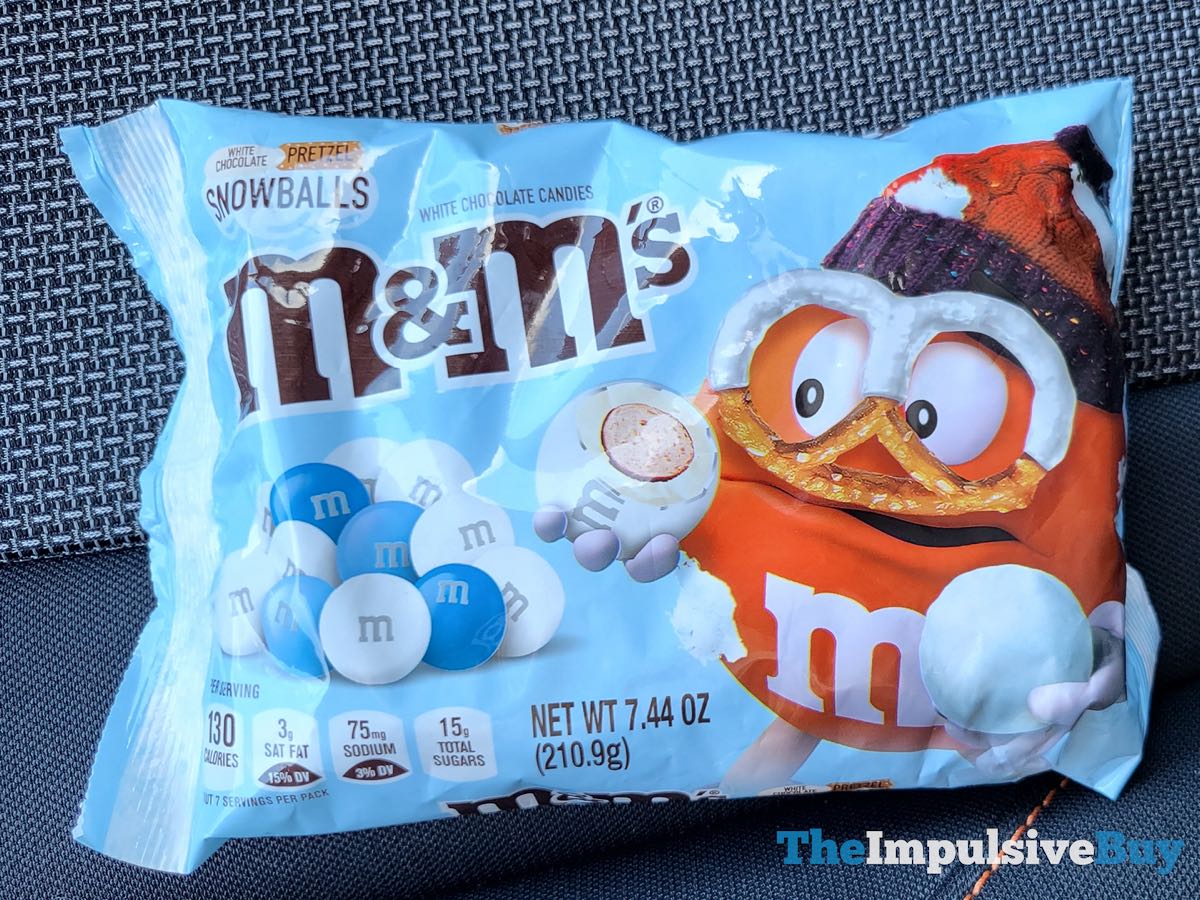 M&M's Snowballs Pretzel White Chocolate Candies 1.14 Oz Wrapper, Chocolate  Candy