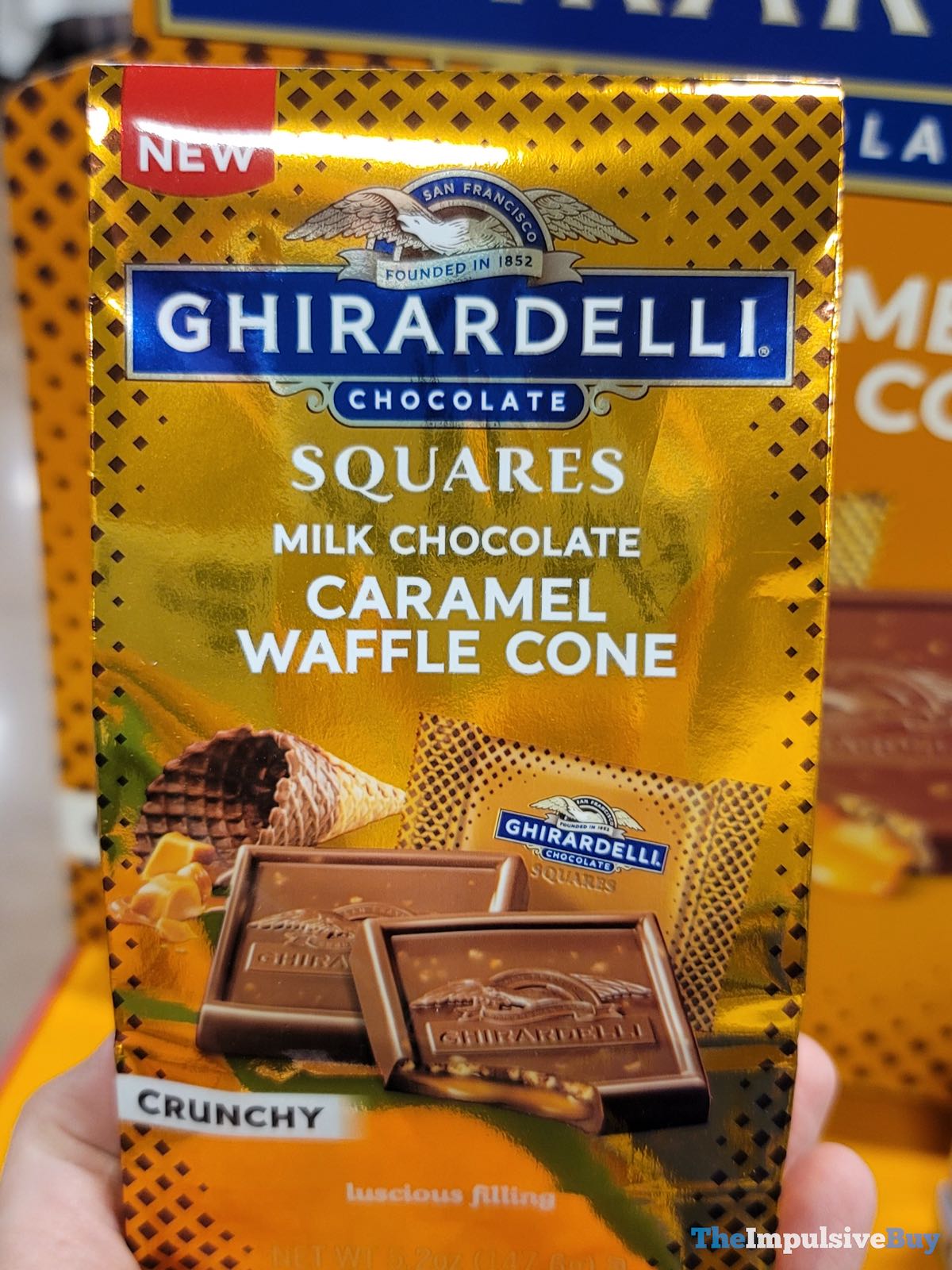 Spotted Ghirardelli Milk Chocolate Caramel Waffle Cone Squares The Impulsive Buy